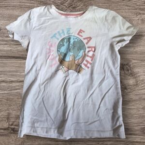 🌏 Wonder Nation White 'Love the Earth' T-Shirt Sz 10/12